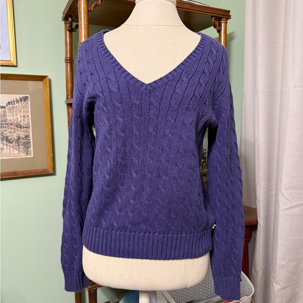 Tommy Hilfiger Women's Deep Blue V-Neck Sweater